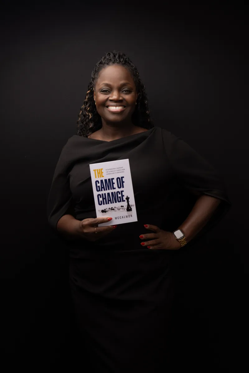 Downloadable headshot of Adie O. McCalmon holding The Game of Change